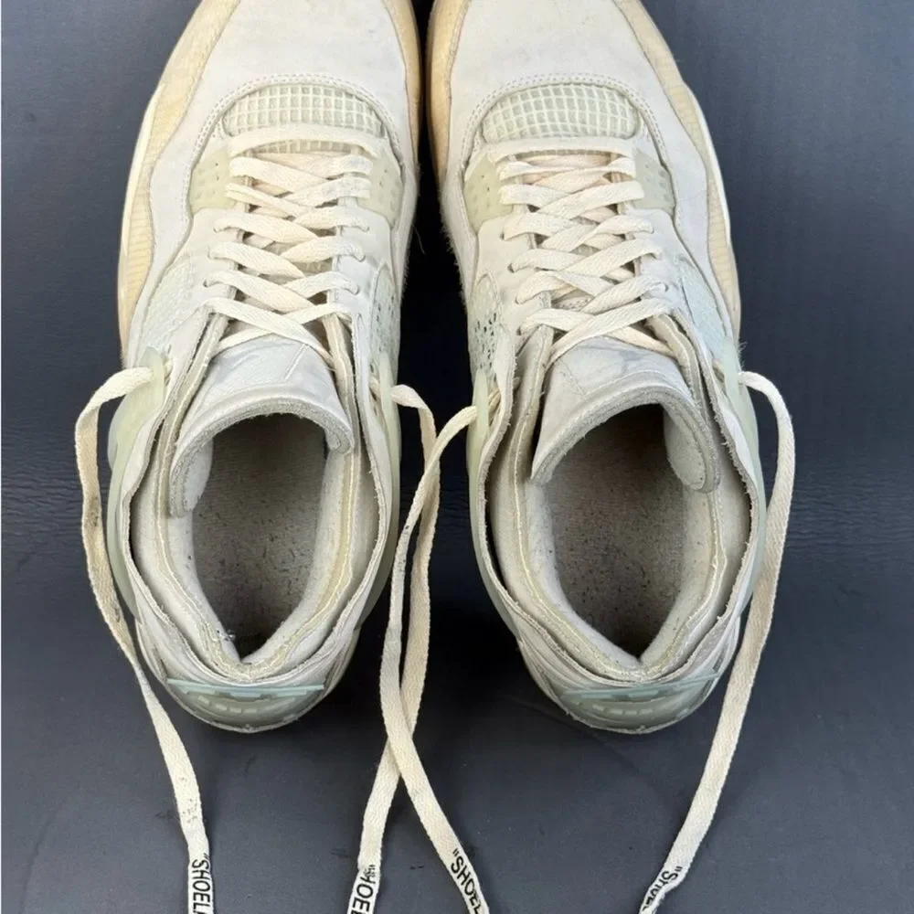 Jordan 4 Retro Off-White Sail athletic sneaker shoes men’s 11 (Women's 13.5)